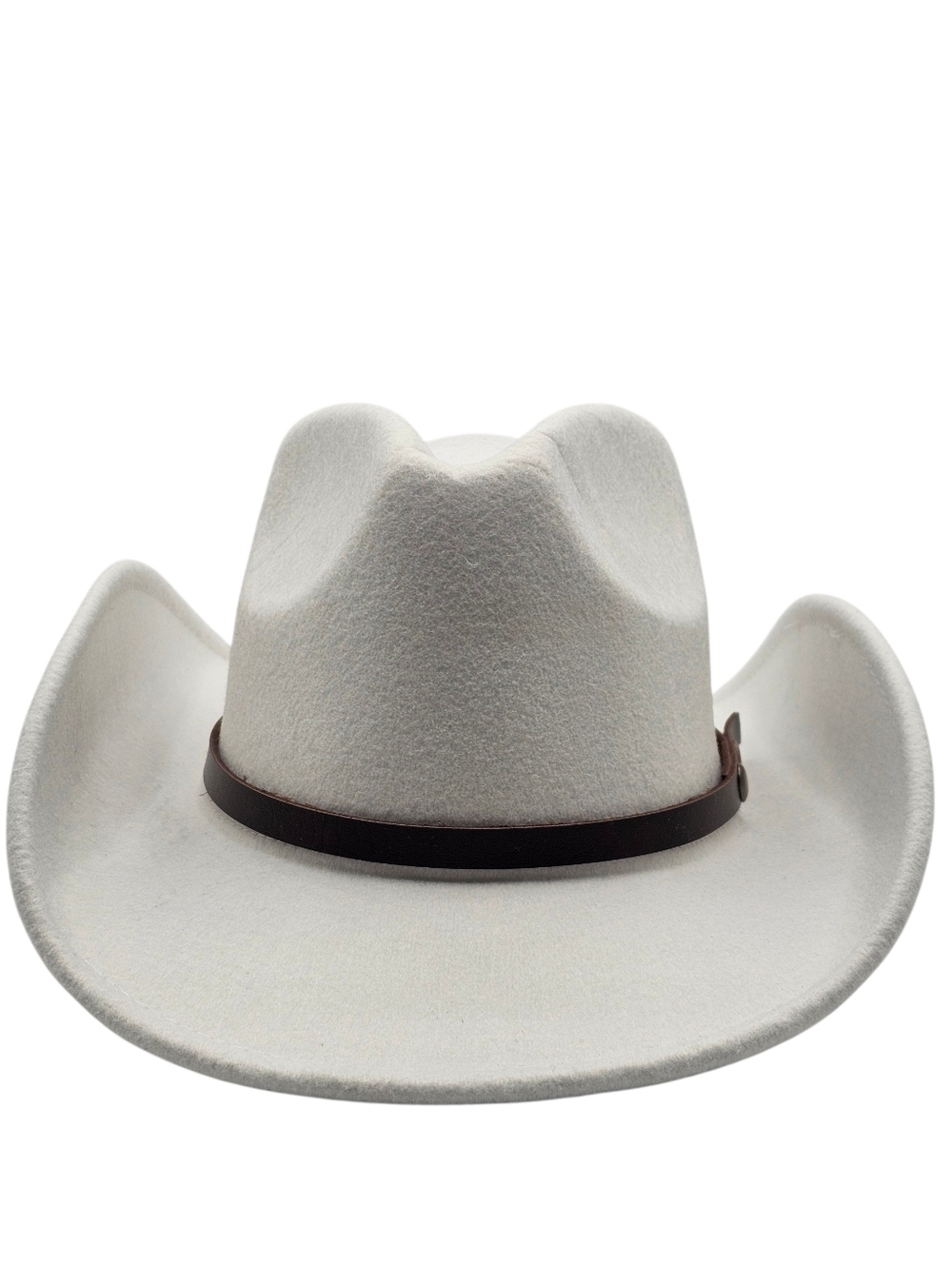 Unisex White Western Sunshade Beach Felt Cowboy Hat